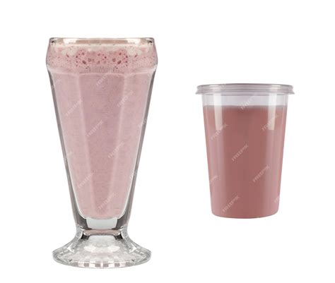 Premium Photo | Pink milk shake isolated on white