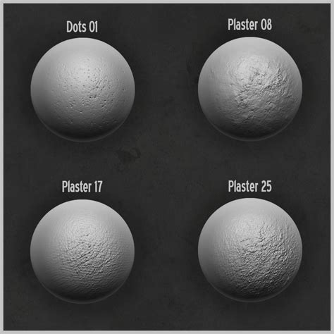 ArtStation - ZBrush Alpha Pack-Plaster & Concrete (Free)