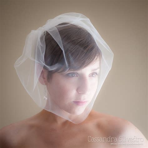 Large Tulle Birdcage Wedding Veil Blusher Veil Mini Veil | Etsy