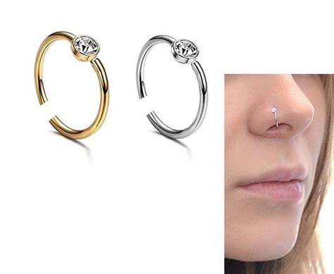 Piercing De Nariz Argola Ponto Luz Aço Cirúrgico E Zircônia - Lazer e ...