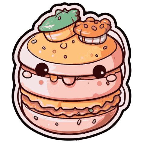 macaron biscuit character cute full color vector macaron biscuits