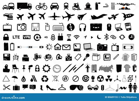 Vector Objects Icons Pictograms Stock Illustration - Illustration of ...