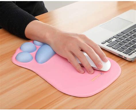 Computer Mousepad Wrist Support Rest – Unique Cute Cat Paw Ergonomic ...