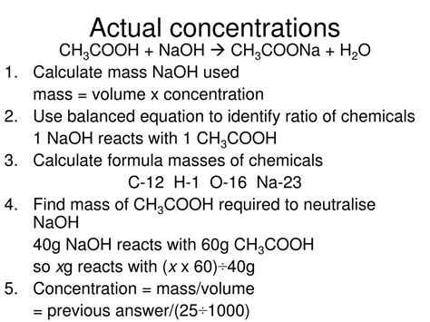 concentration equations powerpoint