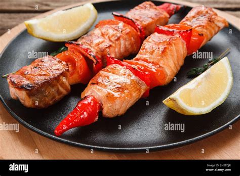 Delicious grilled fish kebab. Japanese cuisine Stock Photo - Alamy