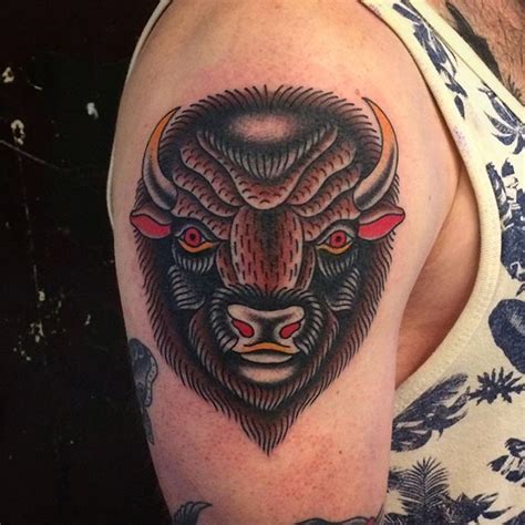 Stunning Buffalo Tattoo by Daniel Kurc