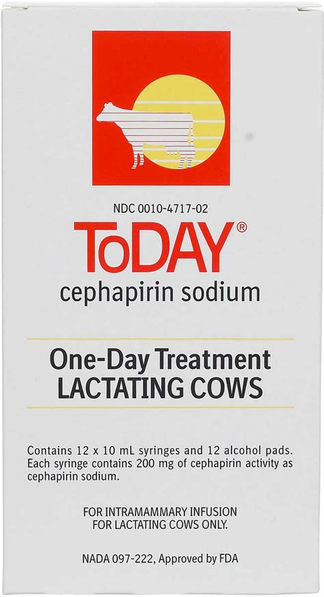 Today (Cephaperin Sodium) One-Day Treatment Lactating Cows Boehringer ...