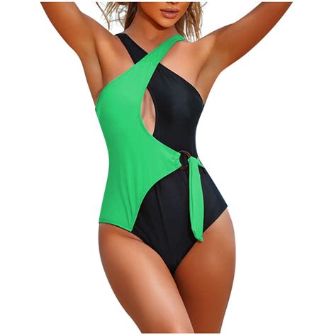 Arnsht Color Block Swimsuits for Women,Wrap Cut Out One Piece Monokini