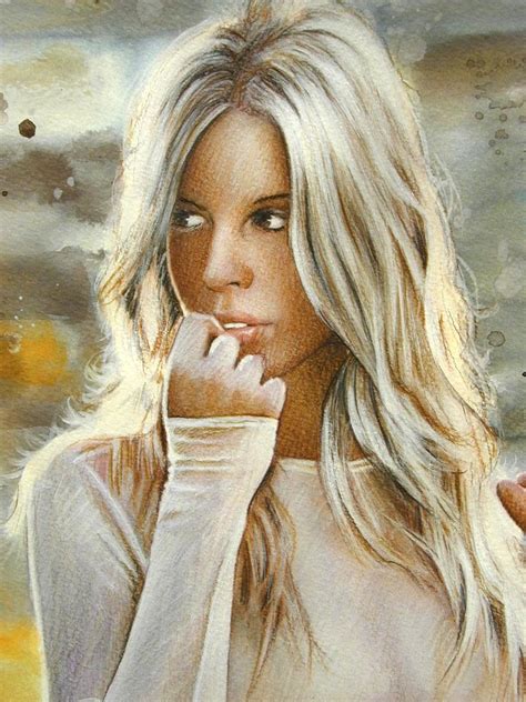 ORIGINAL painting, Glamour, Model, Nude, Pin Up. Fine art work by