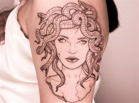 Traditional Medusa Tattoo Flash