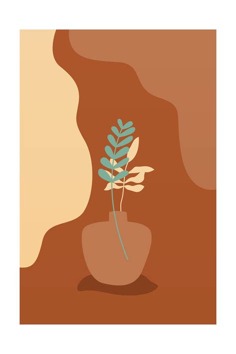 Tropical Art Palm Leaf Vase Art Print 28719263 Vector Art at Vecteezy