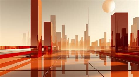 premium vector  orange cityscape  skyscrapers   background