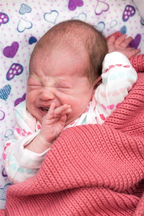 Sick Little Girl Crying In Hospital Bed Stock Photo - Image of ailment ...