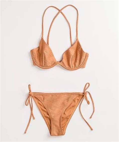 damsel nia crosshatch nude triangle bikini top mall  america