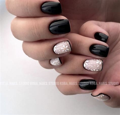 Топ 30 идей чёрного маникюра на лето 🌸 | Nadin_for_nails | Идеи ...