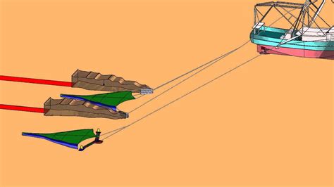 Shrimp Boat pulling trawl doors and Wing Trawling System - YouTube