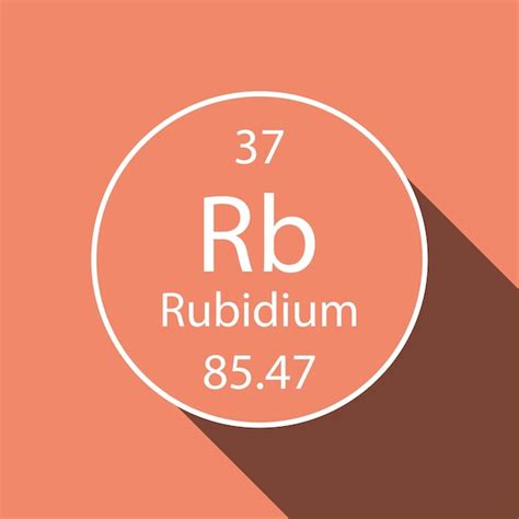 Premium Vector | Rubidium symbol with long shadow design chemical ...