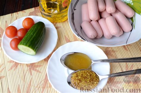 Рецепт: Сосиски в медово-горчичном соусе на RussianFood.com