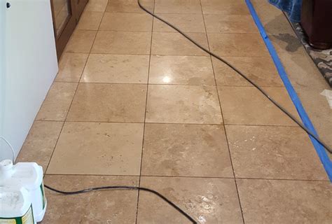 Travertine Floor Damage Repaired | Phoenix Stonework Services