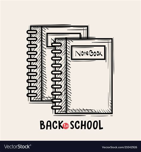 Notebooks back to school drawing Royalty Free Vector Image