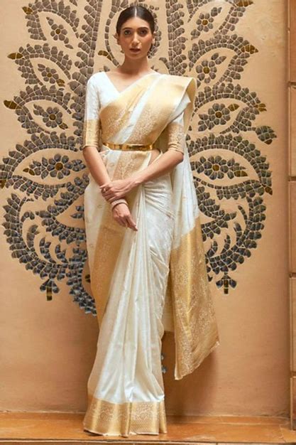 white  golden saree designs  onam festivities herzindagi