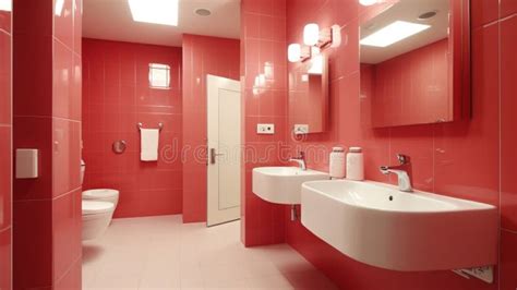 contemporary washroom interior design  minimalistic style stock