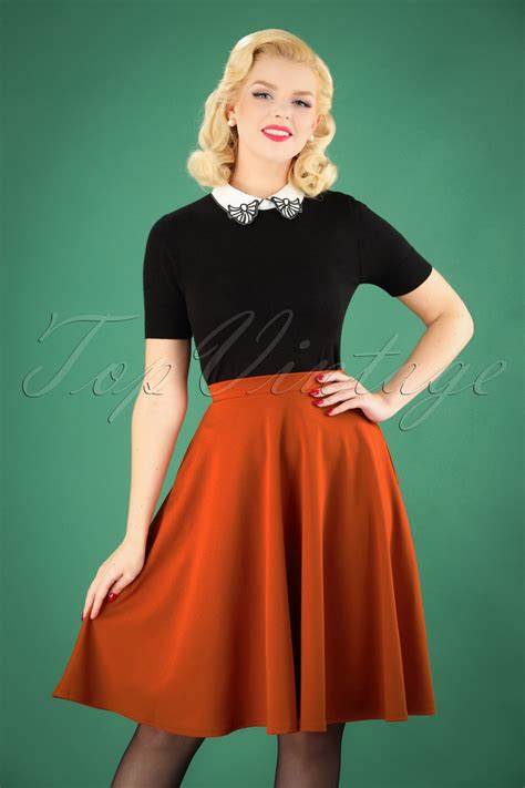 vintage chic  topvintage  sheila swing skirt  cinnamon topvintage