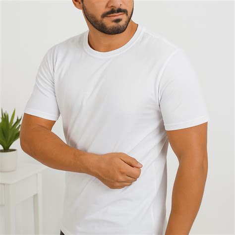Camiseta Branca Algodao Masculina - Camiseta Masculina de Algodão Branca Básica Lisa | Shopee Brasil