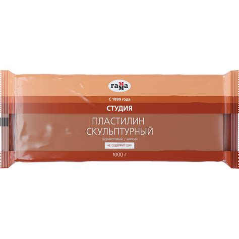 Пластилин Гамма скульптурный Студия терракотовый мягкий 1кг пакет ...