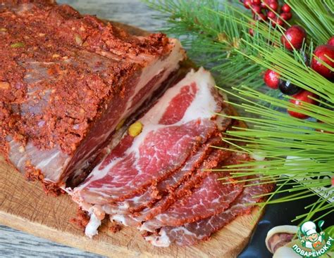 Свиная шейка вяленая с фисташками – кулинарный рецепт