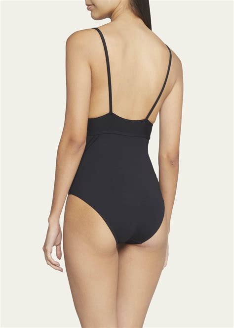 Eres Larcin Deep V Triangle One-Piece Swimsuit - Bergdorf Goodman
