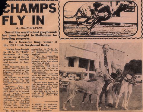 Buck Buchanan. – History of Greyhound Racing in Australia