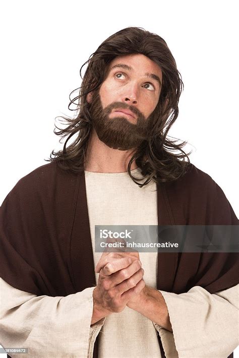 jesus christ praying stock photo  image    years