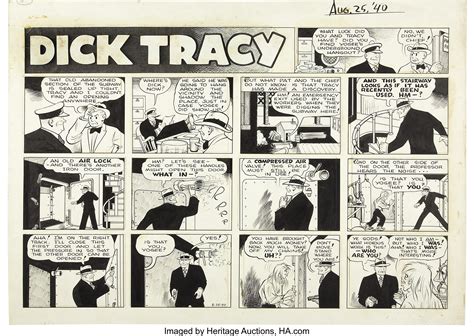 Chester Gould Dick Tracy Sunday Comic Strip Original Art, dated | Lot