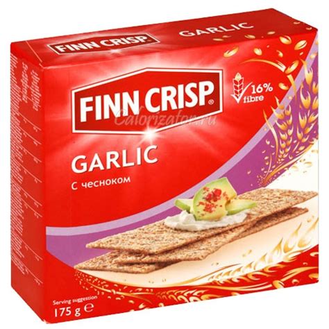 Хлебцы Finn Crisp Garlic с чесноком - калорийность, полезные свойства ...