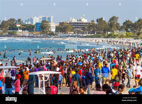 coco beach scene  sunday oyster bay dar es salaam tanzania stock