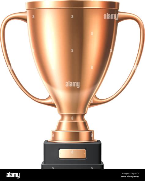 bronze cup  place prize realistic metal trophy stock vector