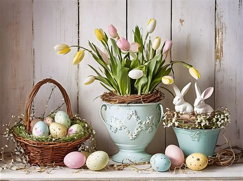 easter eggs shabby chic  stock photo public domain pictures