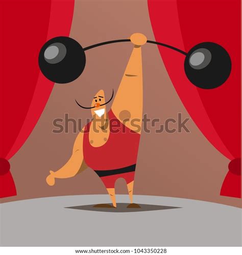 Retro Strongman Circus Show Bodybuilder Mustache Stock Vector (Royalty ...