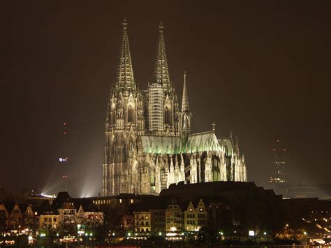 Cologne Cathedral under construction in 1856. The construction, which ...