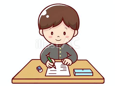 テストを受ける男子学生イラスト - No: 23537203｜無料イラスト・フリー素材なら「イラストAC」