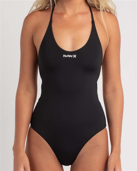 Shop Hurley One And Only Solid One Piece Swimsuit In Black - Fast