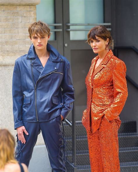 HELENA CHRISTENSEN and Her Son Mingus Reedus at a Photoshoot in New