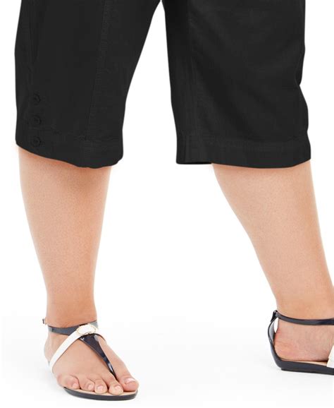 Karen Scott Plus Size Capris Pant Deep Black 18W 732998301011 on eBid