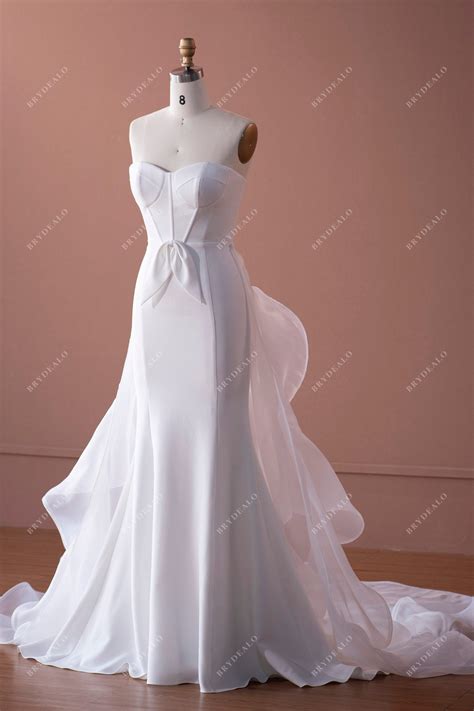 Elegant Strapless Mermaid Wedding Dress with Overskirt – BrydealoFactory
