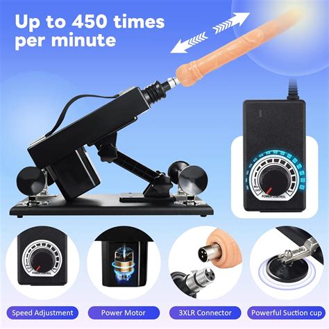 Sex Machine with Dildo and Suction Cup 3XLR Connector Attachments