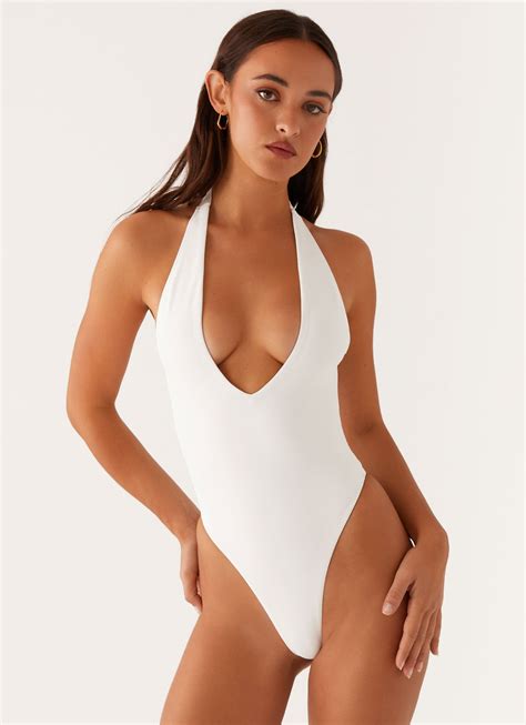 Delia One Piece Swimsuit - White – Peppermayo