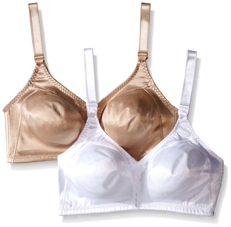 Bali Women's 2-Pack Double Support Wire-Free Bra, White/Nude, 2 Pack