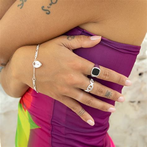 Sterling Silver Onyx Square Signet Ring