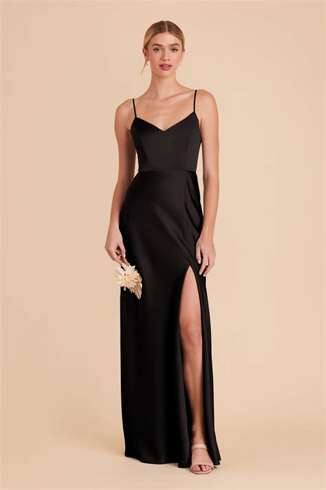 Jay Matte Satin Dress Black | Birdy Grey